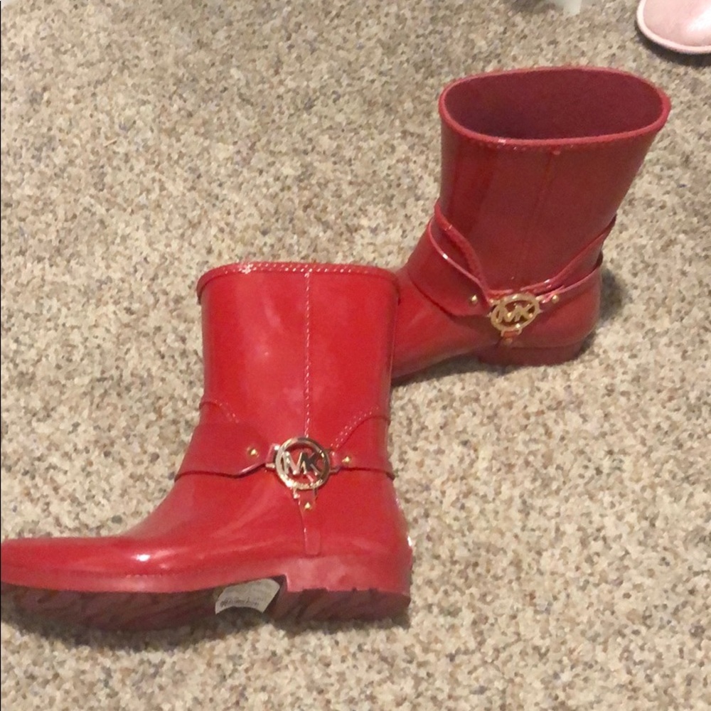 Red Michael Kors Rainboots